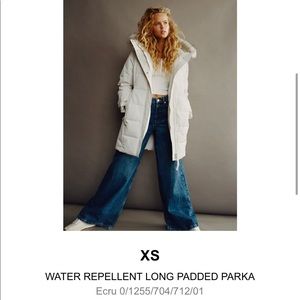 Zara White Water long padded coat